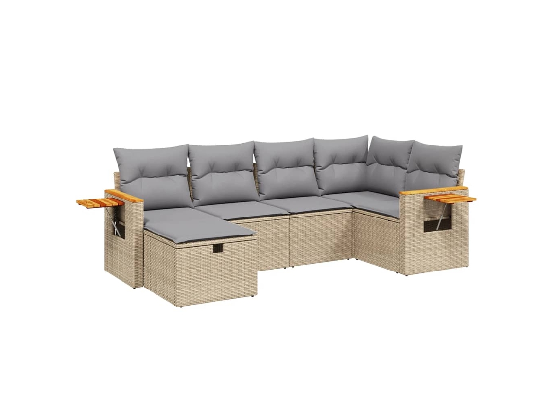 Garden Sofa Set, Garden Sofa Sets Vidaxl Bege Rattan / Vime (n/a)