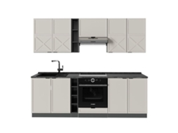 Cozinha Fame Line, 235cm, Pt Chêne, Grisbeige/antracite, Antracite, Vicco
