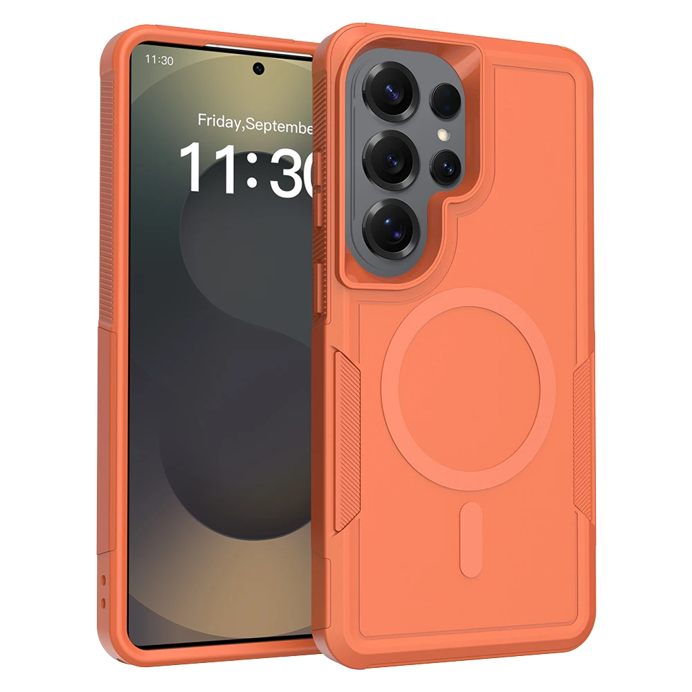 (laranja, Galaxy A06) Capa Protetora Magsafe Resistente, À Prova De Choque E Com Sistema Magnético Para Samsung.