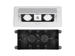 Tomada De Mesa Com 2 Tomadas E 2 Portas Usb Recessada