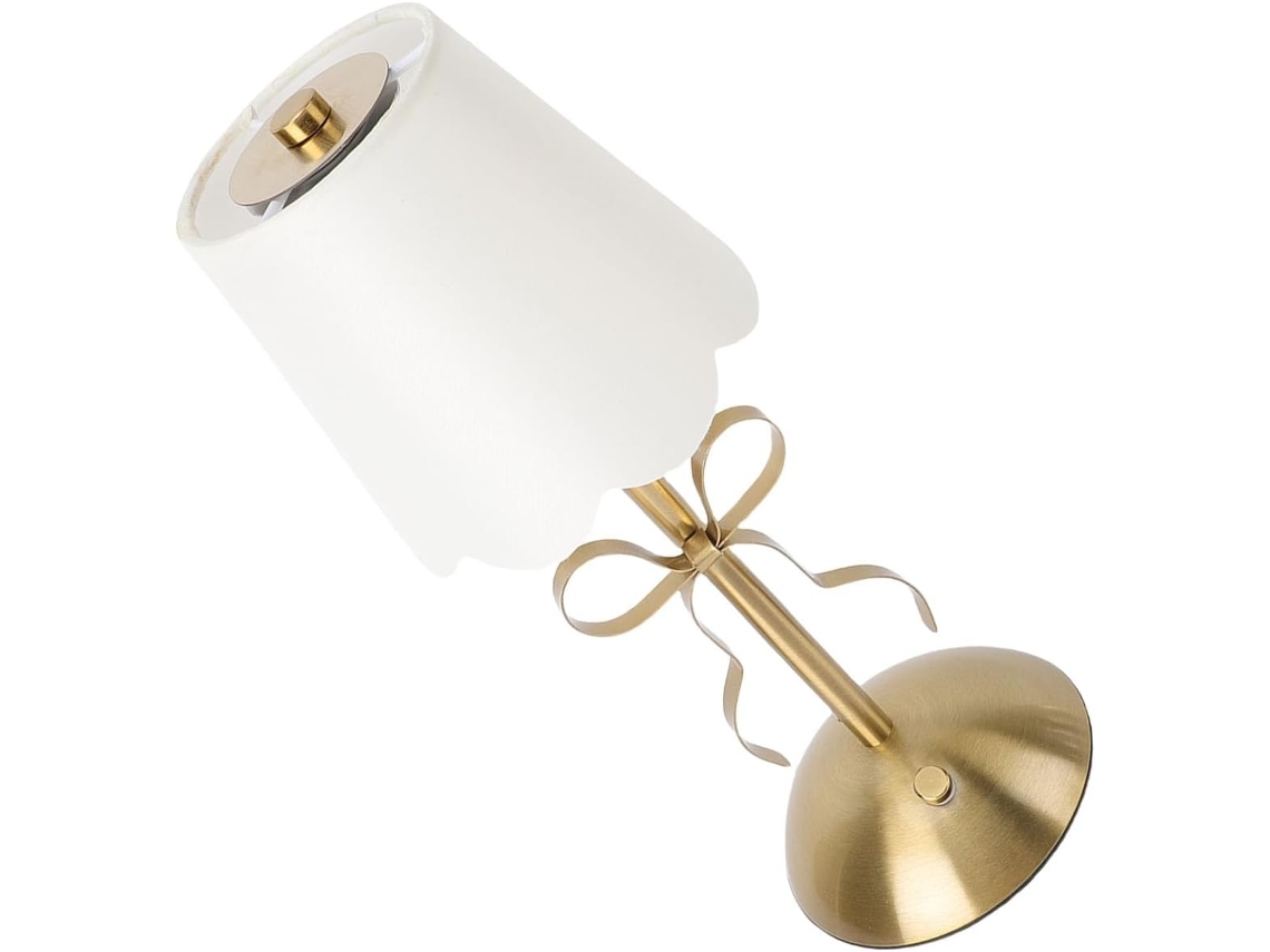 Luminária De Mesa Em Formato Nó Com Cúpula Tecido, Recarregável, Com Controle Por Toque, Sem Fio, Ideal Para Decoração