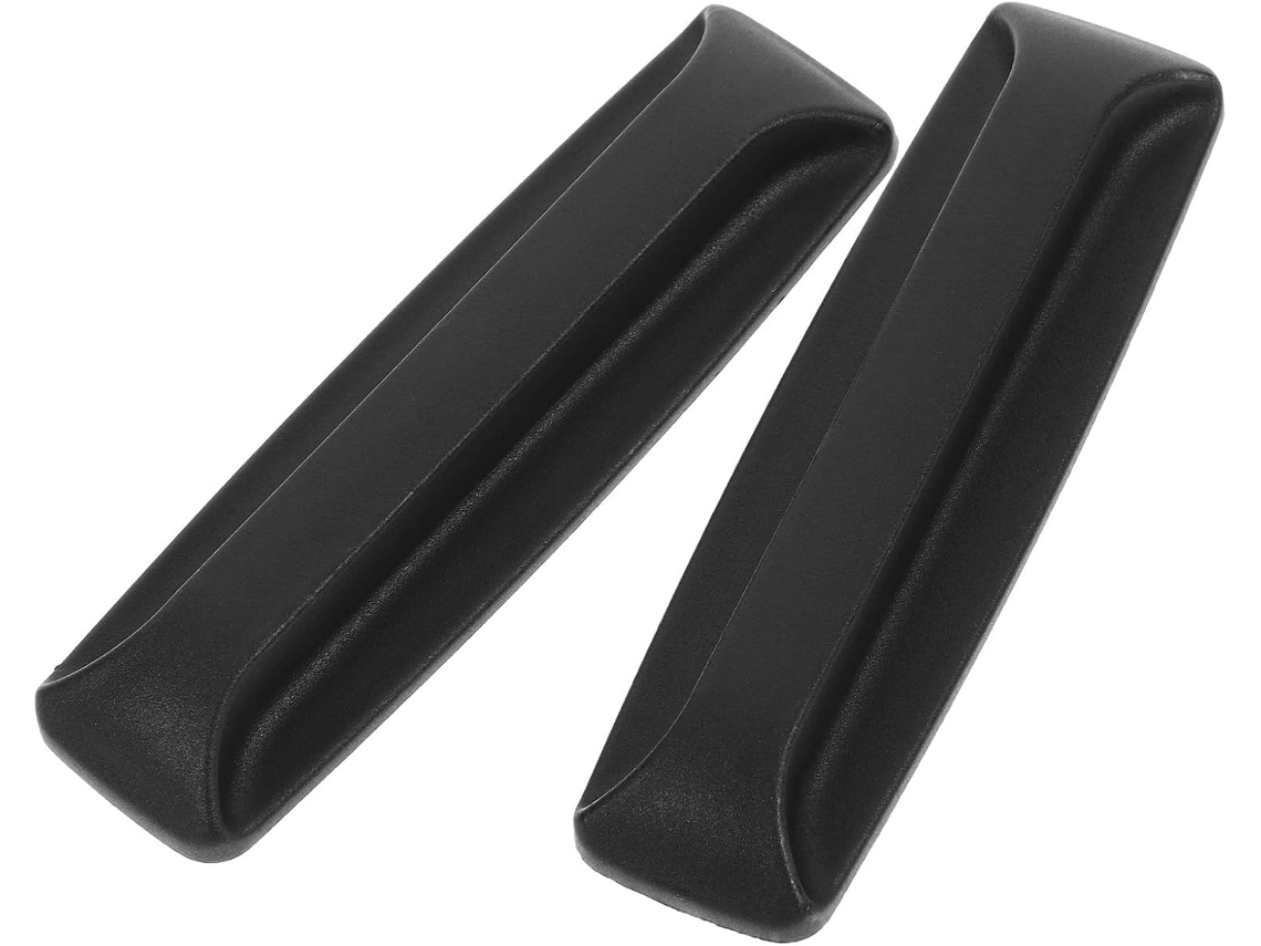 Conjunto De 2 Puxadores Adesivos Plástico Pretos Para Armários E Gavetas, Removíveis E Com Design Minimalista