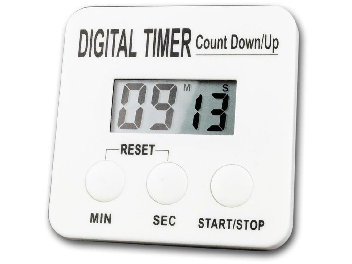 2026 contador Digital com Temporizador de 4 Dígitos Lcd, Programável Até 99 Minutos, Carcasa de Plástico Branco Resistente a Impactos