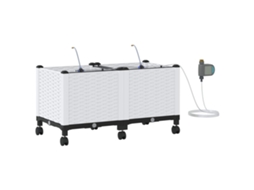 Conjunto 2 Vaso De Jardim Vidaxl Branco Polipropileno (80 X 40 X 43,5 Cm)