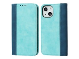Capa Quedas Para Iphone 15 Pele Sintética Azul