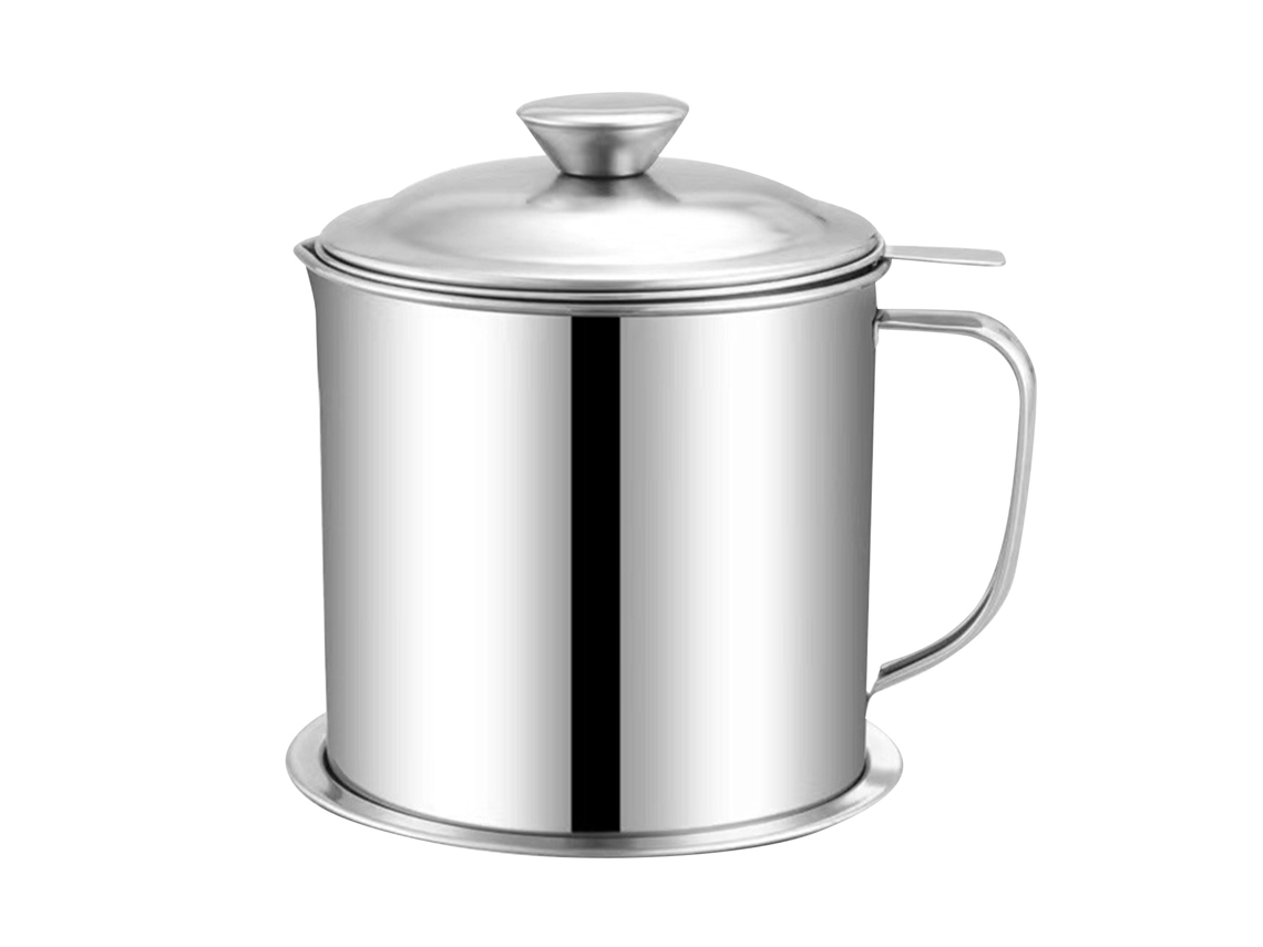 Recipiente de Óleo de Inox 201 com Coador 1.3l para Cozinha Armazenamento de Gordura S/MARCA