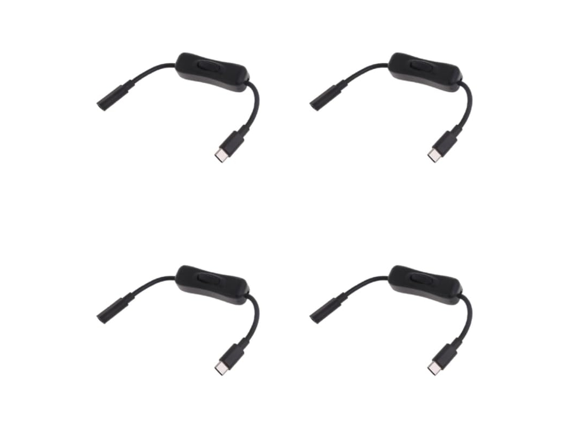 Kit Com 4 Cabos Extensores Usb-c Macho Para Fêmea Interruptor, Tipos