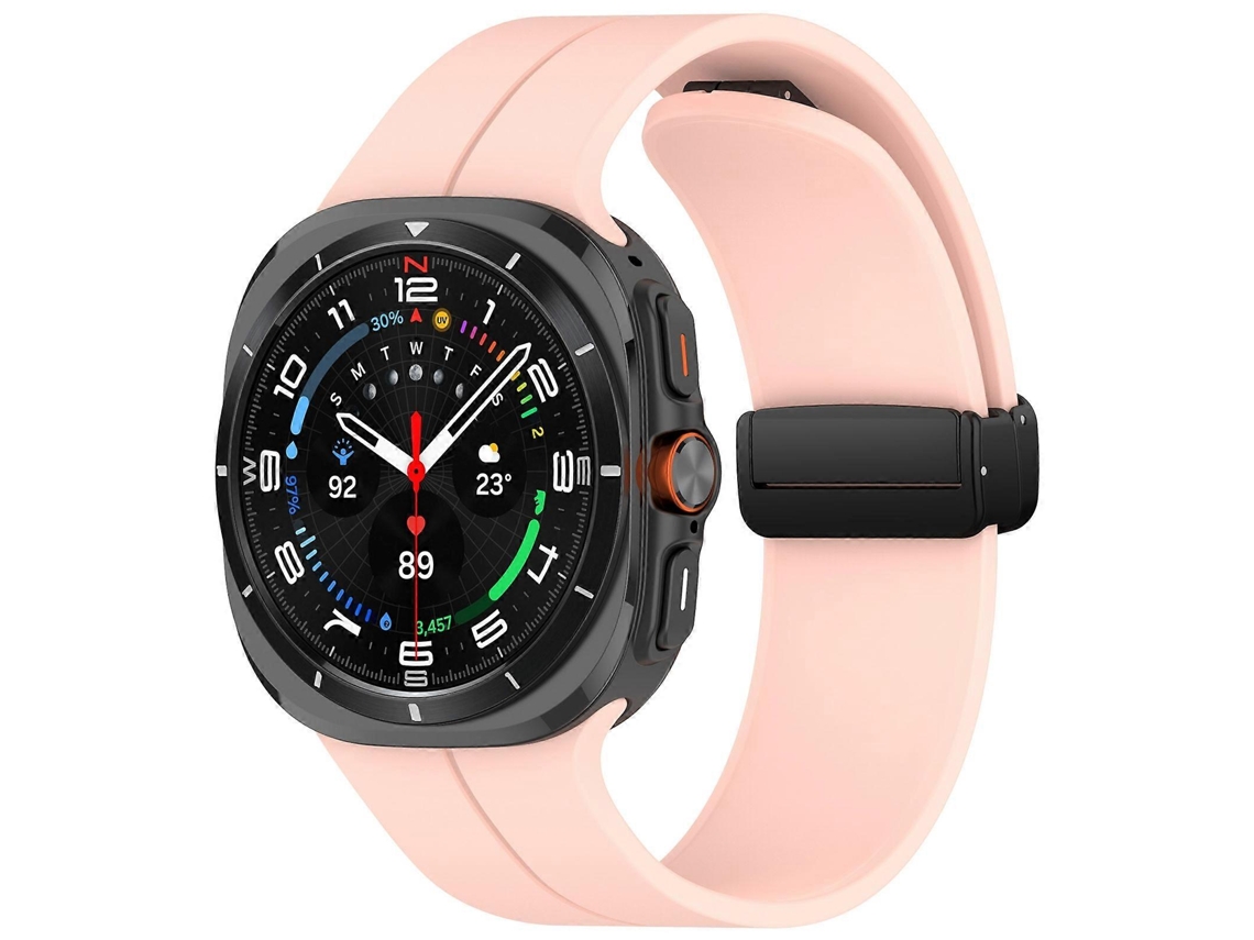 Pulseira De Silicone Com Fecho Magnético Dobrável Estilo Ranhurado Para Samsung Galaxy Watch Ultra 47mm.