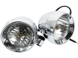 Faróis auxiliares redondos de LED para motocicleta, 2 unidades, plástico, 14 x 10 x 9,5 cm, à prova d'água.