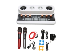 Pacote Equipamento Podcast LAXISCREED com Mesa Som e Microfone Branco