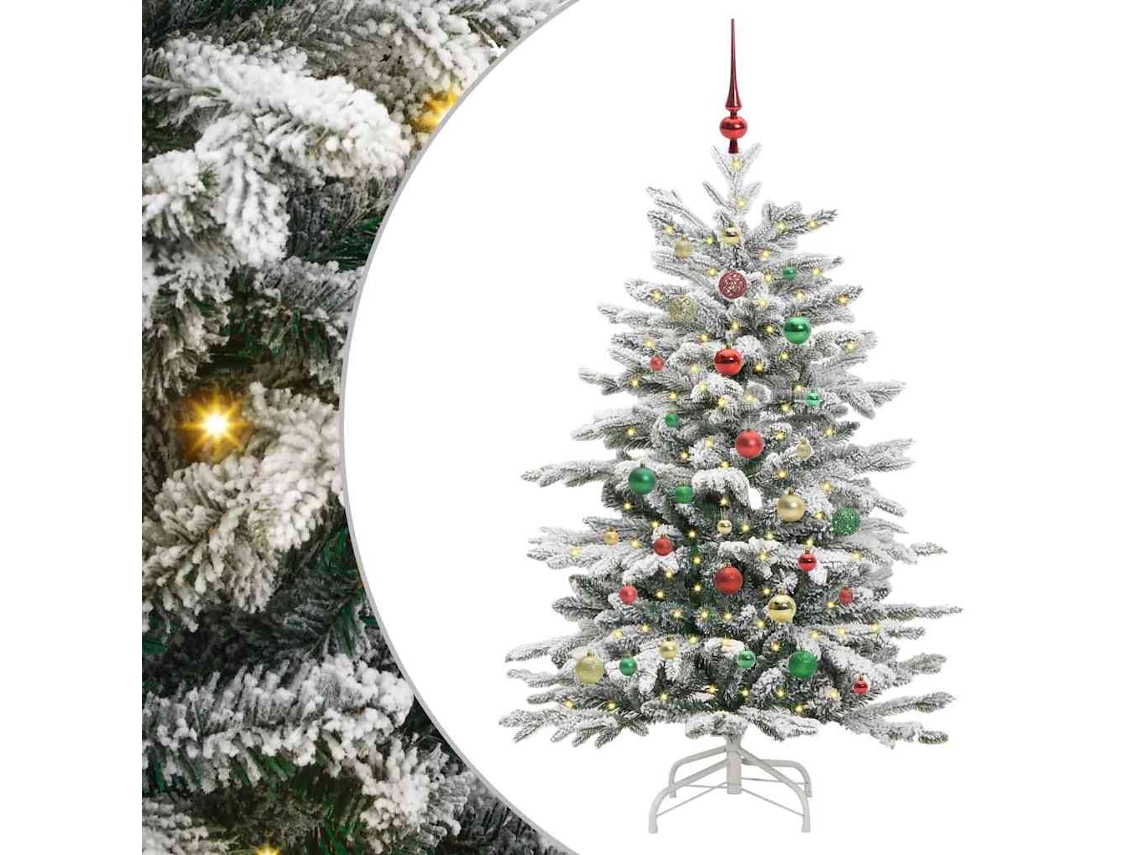Conjunto 1 Árvore De Natal Artificial Vidaxl Branco Polietileno (150 Cm)