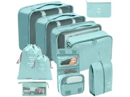 Conjunto De 10 Peças De Bolsa Organizadora De Viagem Leve, Impermeável E Portátil Para Guardar Roupas E Outros Pertences