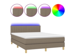 Box Spring Bed, Box Spring Beds Vidaxl Cinzento-acastanhado Tecido (140 X 190 Cm)