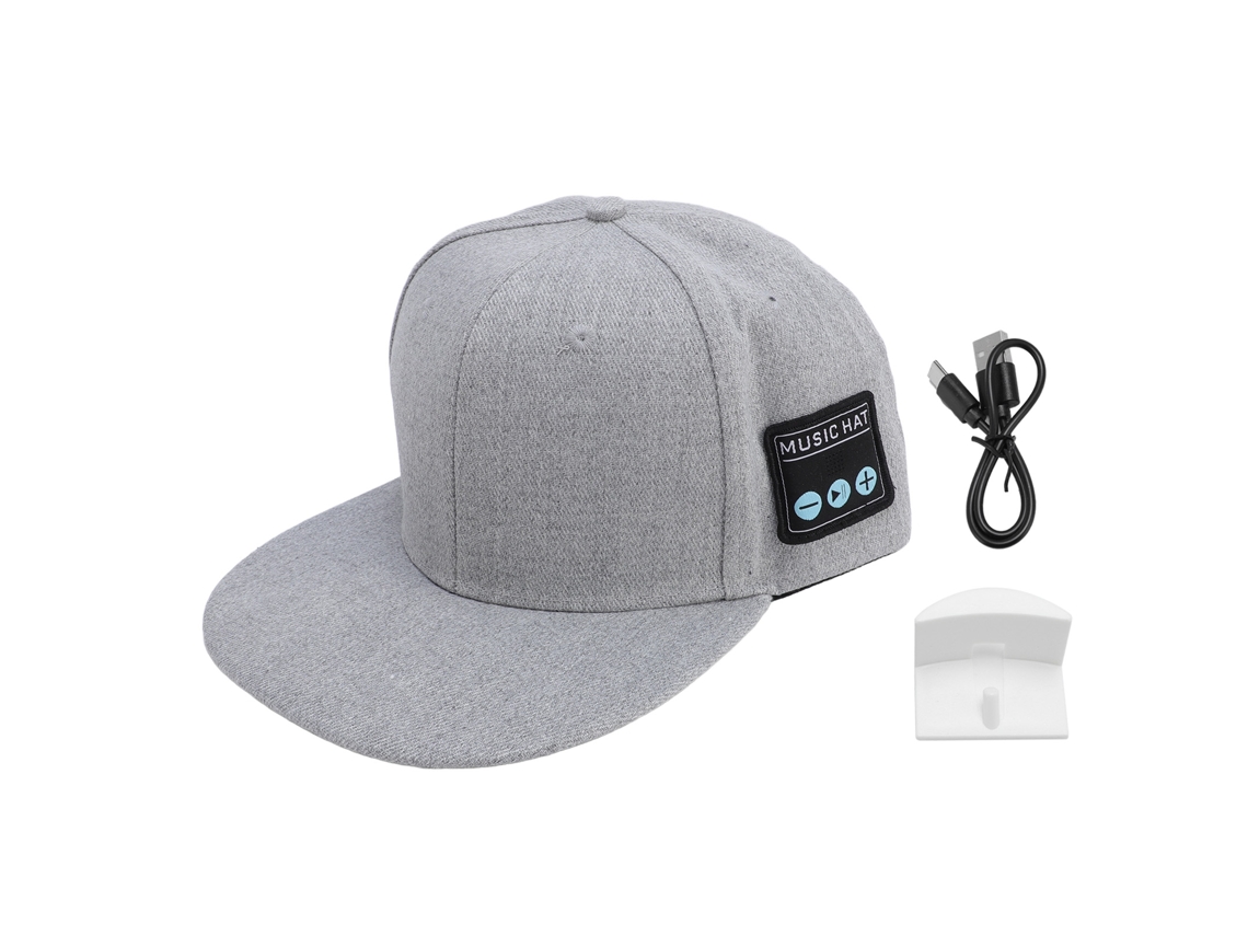 Gorra de Música Bluetooth, Inalámbrica, Recargable, Ejercicio, Gris y Blanca | S/MARCA