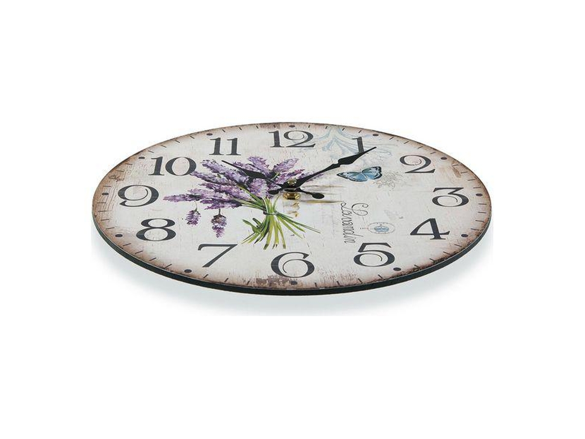 Relógio de Parede Lavender Madeira 4 X 30 X 30 cm