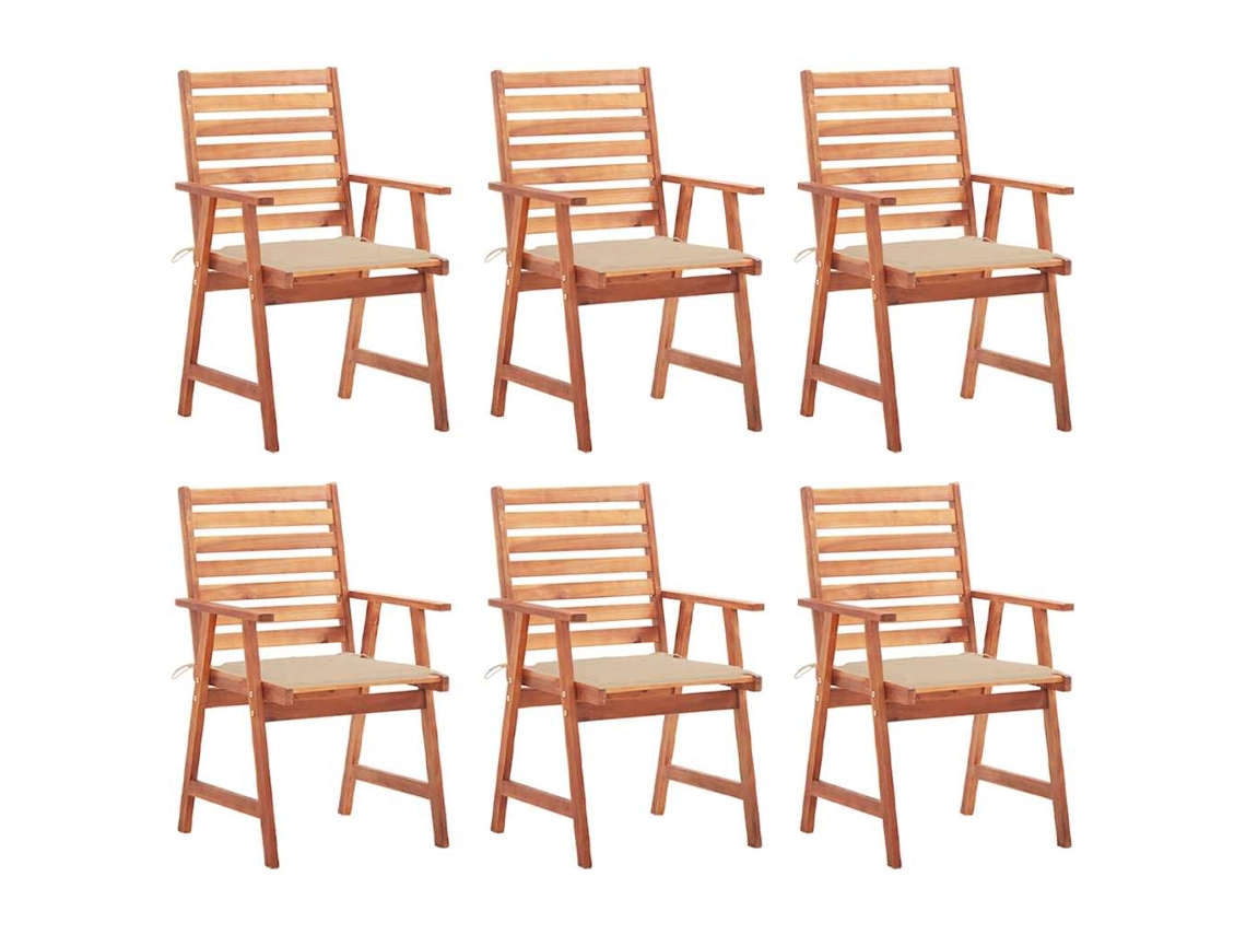 Outdoor Chair, Outdoor Chairs Vidaxl Bege Madeira De Acácia (n/a)