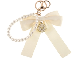 Chaveiro Feminino Para Carro Com Laço Branco E Enfeite Falso, Acessório.