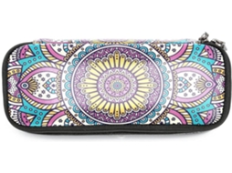 Organizador de canetinhas estilo hippie boêmio com grande capacidade, bolsa para maquiagem, ideal para escola e mesa.