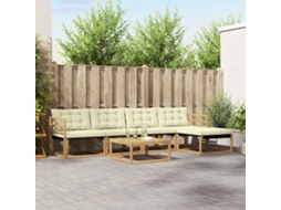 Vidaxl Conjunto De Sofás Para Exterior 6 Unid. Branco E Creme