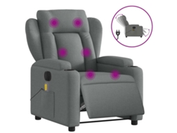 Electric Massage Recliner Chair, Electric Massage Recliner Chairs Vidaxl Cinzeto Tecido