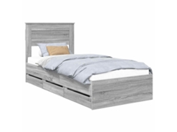 Estrutura da Cama com Gaveta Cinza Sonoma 90 X 200 Cm MAISON EXCLUSIVE