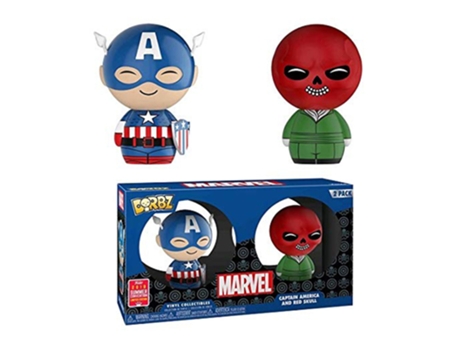 Figura Funko CAPTAIN AMERICA & Skull Vermelho Sdcc 2018 Us Dorbz 2Pk