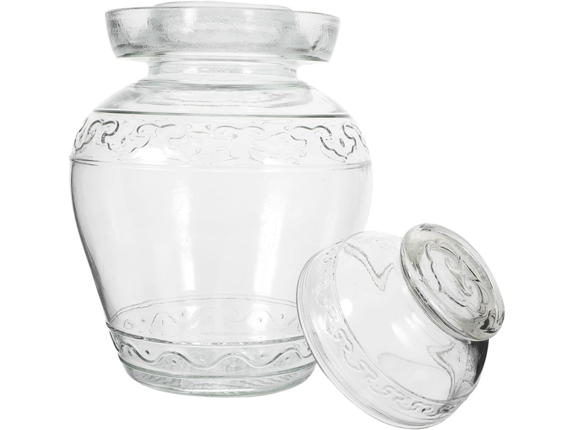 Pote De Vidro Para Picles, 2500ml, Redondo, Hermético, Vários Estilos