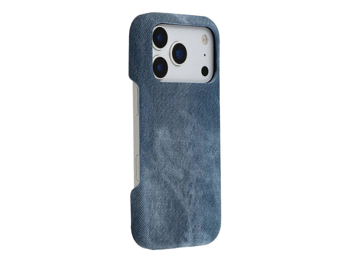 Capa Magnética Compatível Com Iphone 17 Pro Max, Textura De Tecido Jeans, Couro Pc, À Prova De Choque, Escuro B