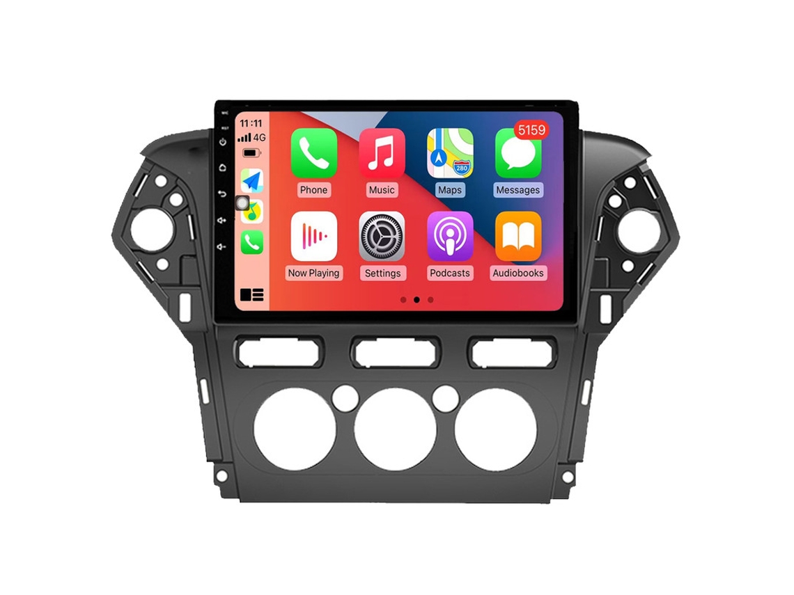 Auto Rádio Carro Bluetooth Autoradio 8GB RAM 128G ROM CarPlay Navegação GPS Ecrã Táctil RoverOne para Ford Mondeo Fusion 4 2006-2010  