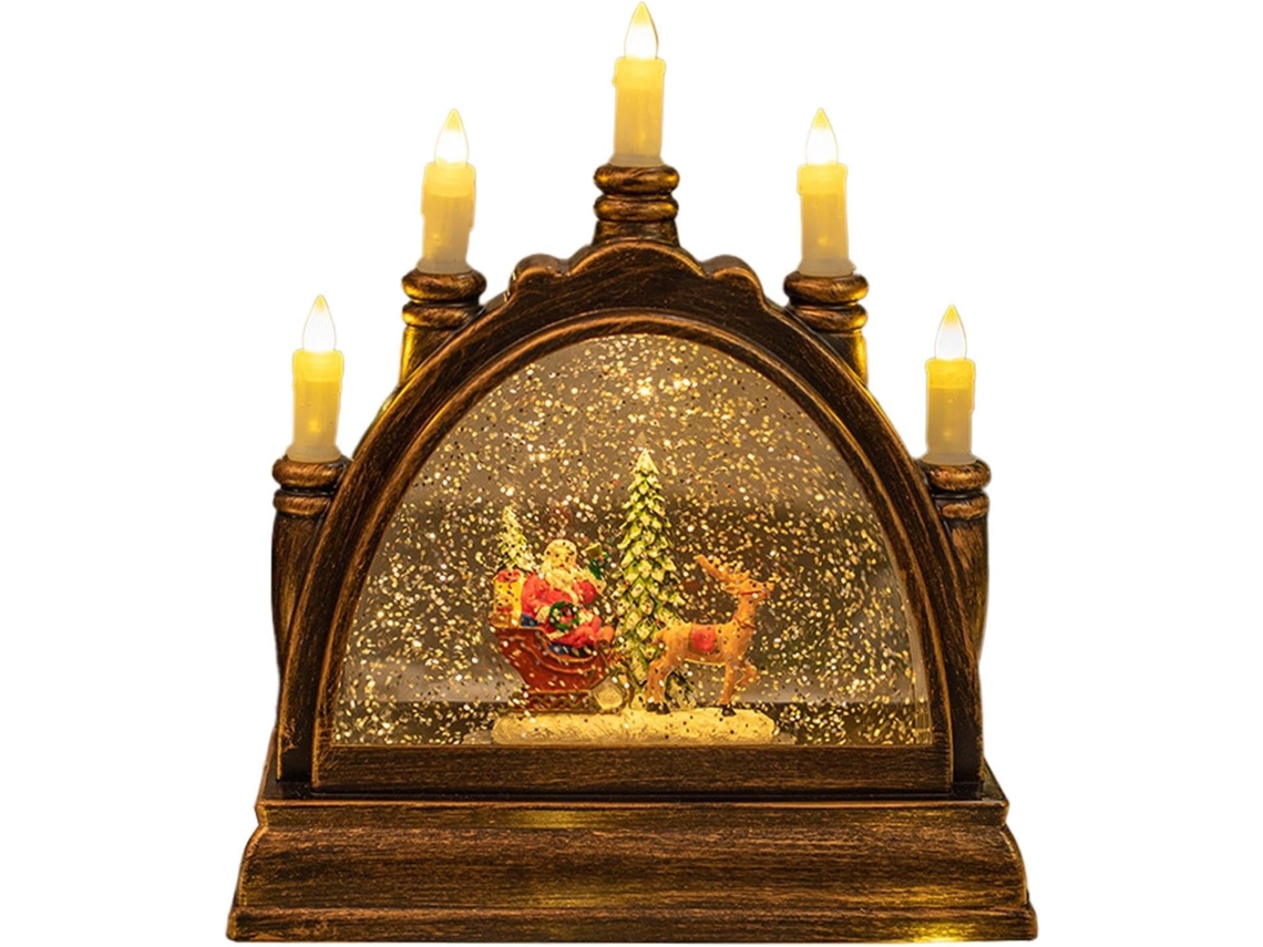 Lanterna Led Com Glitter, Decoração Para Mesa Ou Prateleira, Globo De Neve |