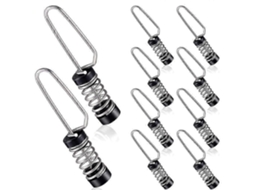Conjunto de 10 Presilhas de Aço Inoxidável para Bandeiras Pesca compatíveis com Linhas Queda, Estabilizadores, Antenas e Mastro AQUAFORGE