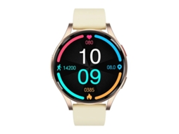 Relógio inteligente Bestvite com chamadas Bluetooth, reprodução de música, alertas e monitor de ECG, amarelo