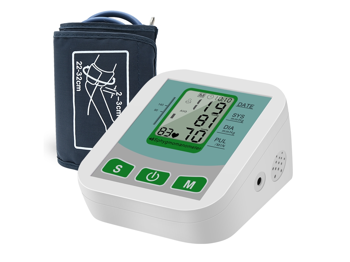 Monitor De Pressão Arterial Braquial Digital Automático Com Voz Em Inglês Preciso