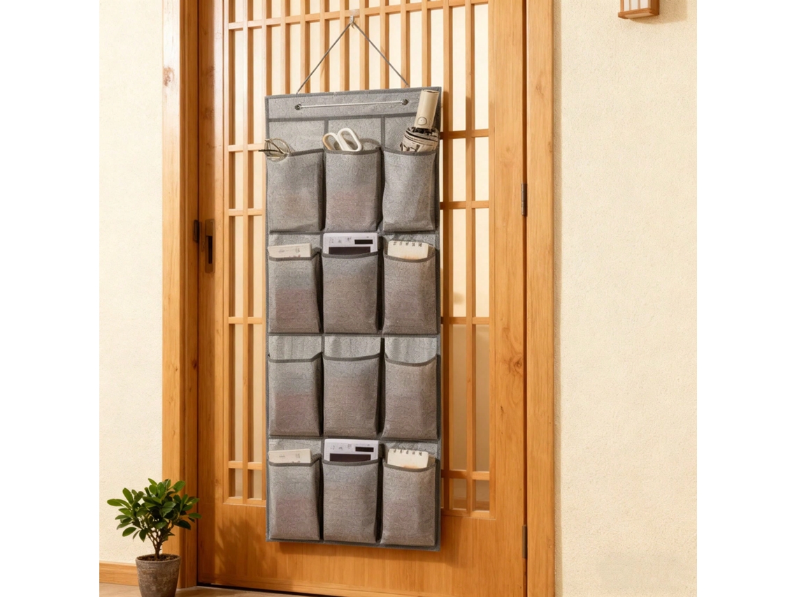 Organizador Porta 12 Bolsos Pendurar Organização Roupas Leves