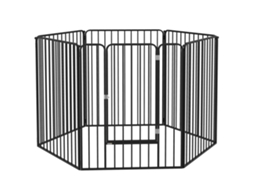 Cerca Para Cm. Cães Grandes Com 6 Painéis Modulares De Aço. 164x83x100 Preto