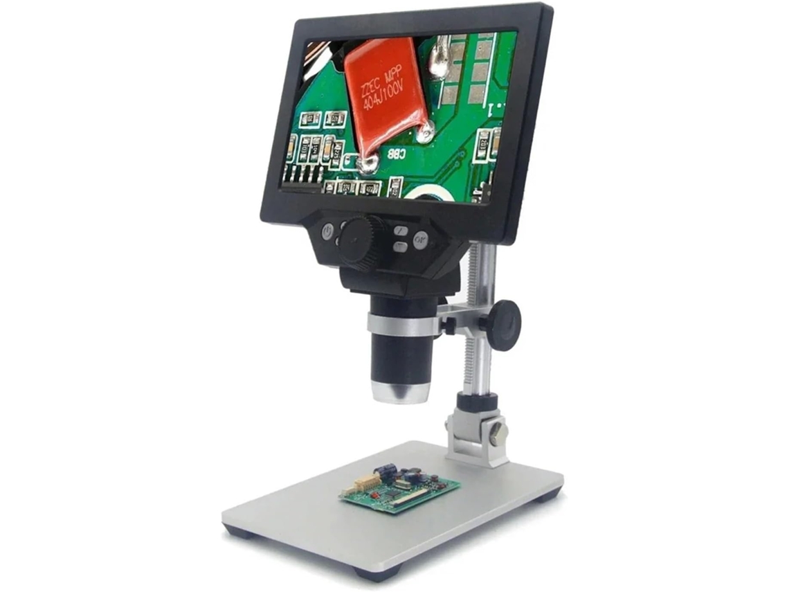 Microscópio Digital G1200 de 7 Polegadas, Zoom Contínuo de 1200x, 12 Mp Hd, com Suporte. SFUSHOS