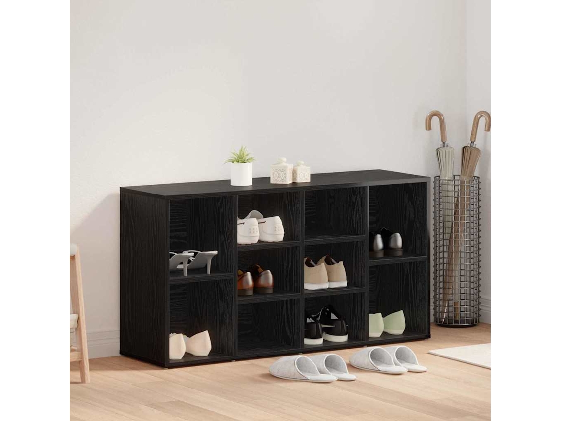 Vidaxl Banco Para Sapatos Carvalho Preto 103 X 30 X 54,5 Cm