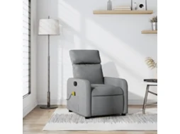 Vidaxl Poltrona De Massagens Reclinável Tecido Cinzento-claro