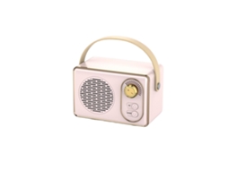 Alto Falante Bluetooth Clássico Retro Music Player Som Estéreo Portátil Mini Viagem Rosa