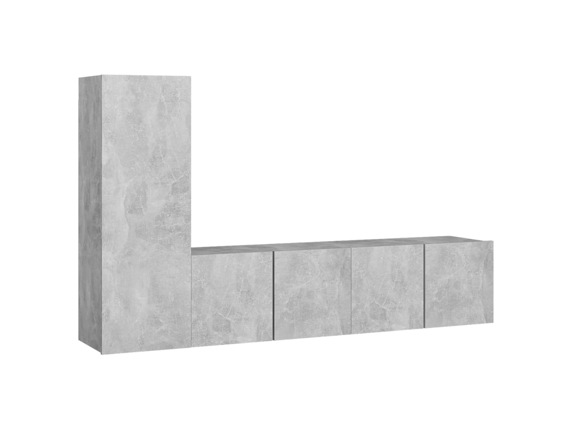 Tv Cabinet Set, Tv Cabinet Sets Vidaxl Cinzeto Madeira Processada (n/a)
