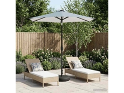Vidaxl Parasol De Jardim Com Luzes Led E Base 230 X 230 Cm Poliéster