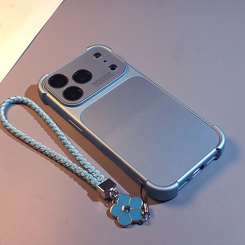 Capa Para Iphone Air (azul) Com Borda Eletroplaqueada, Proteção Para Lente E Resistente A Impactos.