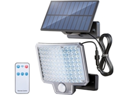 Holofote Solar Externo 108led C/sensor, Comando Ip65 Jardim Garagem 3 Modos