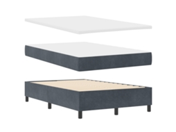 Conjunto 1 Cama Box Vidaxl Cinzento Veludo (200 X 120 Cm)