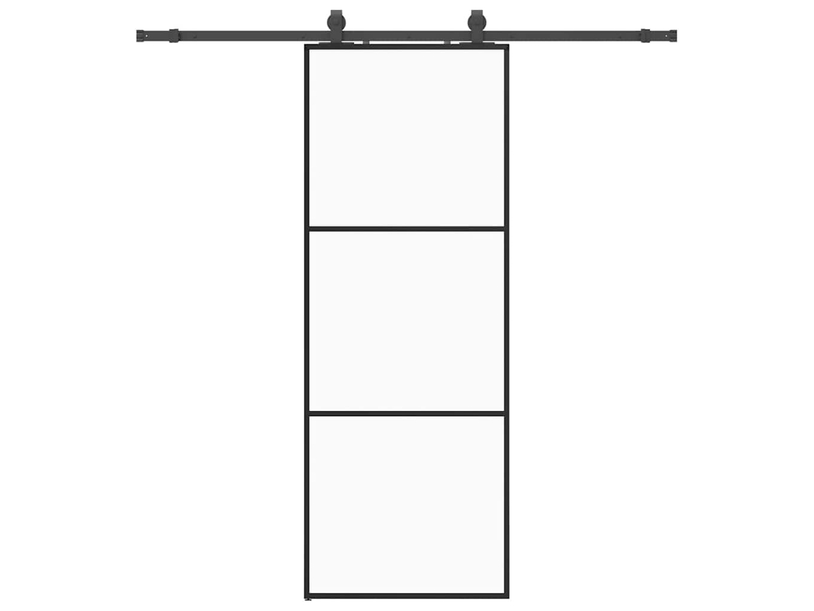 Sliding Door, Sliding Doors Vidaxl Preto Vidro (76 X 205 Cm (200 Cm Sliding Rail))