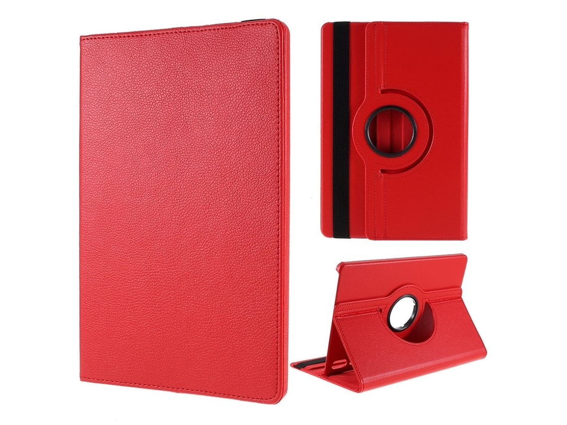 Capa Para Tablet Samsung Galaxy Tab S9/s8 Com Suporte Giratório, Vermelha Com Elástico