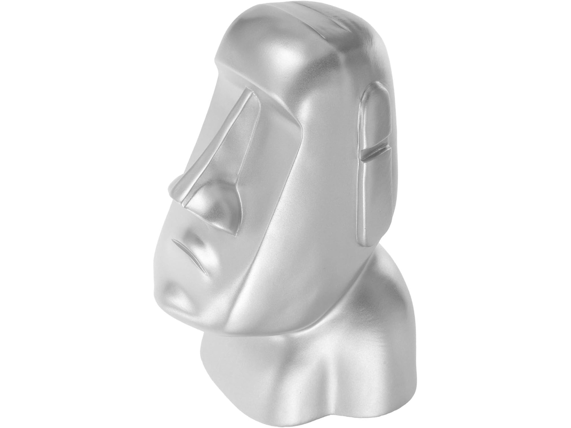 Homsfou Support De Casque Audio De Moaï Statue Moai En Résine Argenté Support Pour Casque Et