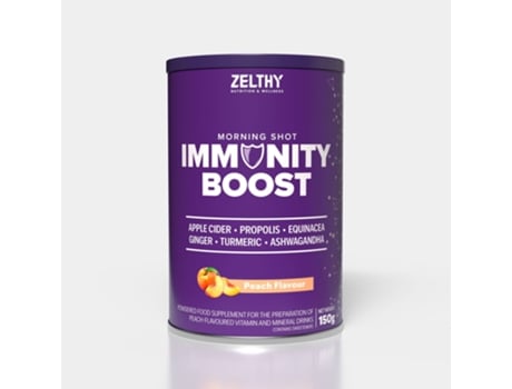 Suplemento vitamínico em pó com sabor de pêssego Zelthy
