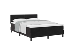 Maison Exclusive - Cama Box Com Cabeceira Preto 160 X 200 Cm Veludo