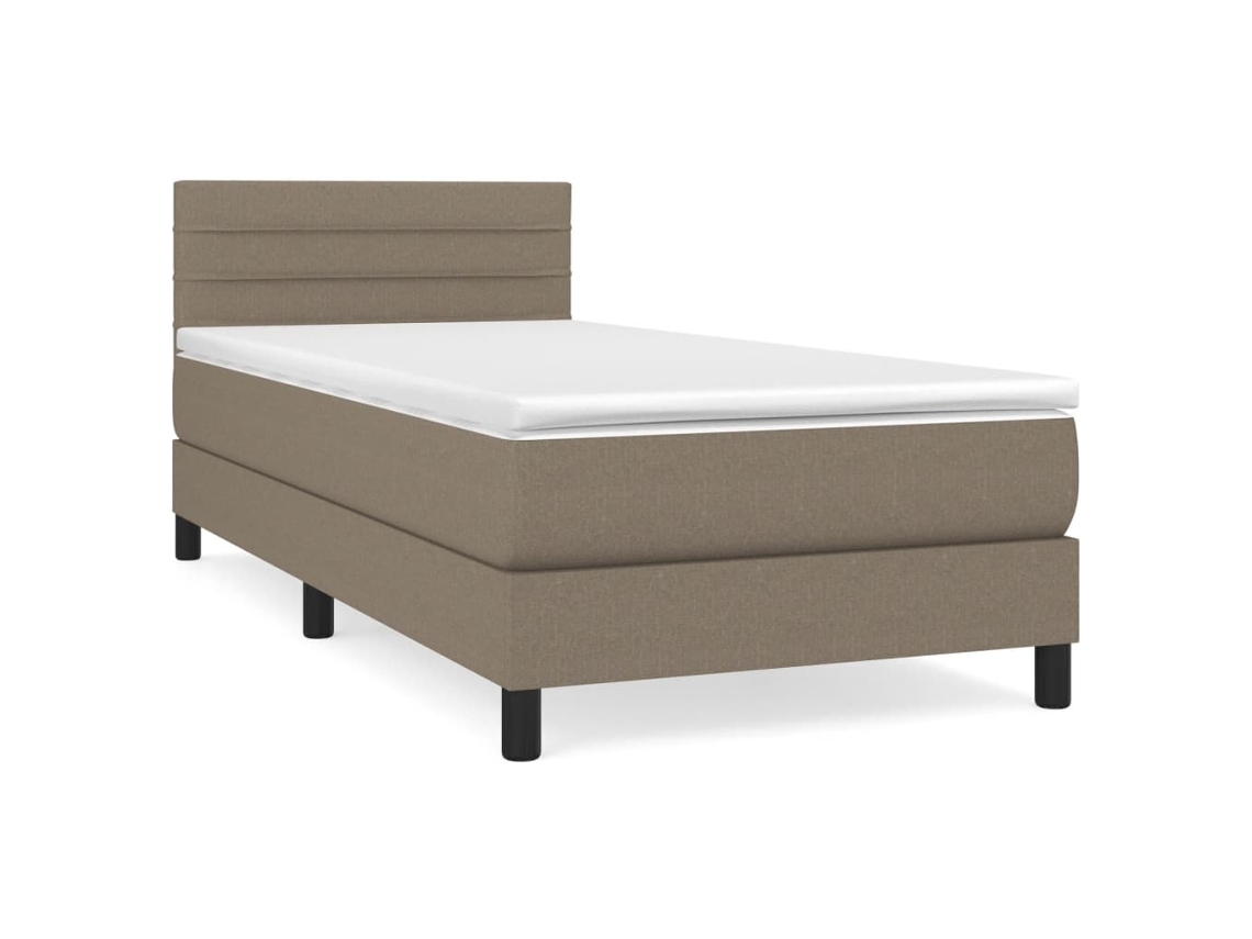 Box Spring Bed, Box Spring Beds Vidaxl Cinzento-acastanhado Tecido (90 X 190 Cm)